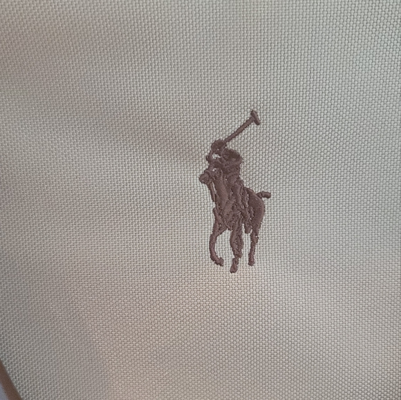 NWOT Ralph Lauren Khaki Tan Brown Logo Fabric Duffle Travel Luggage Bag - Picture 9 of 17